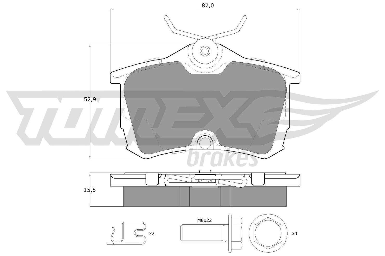 Sada brzdových platničiek kotúčovej brzdy TOMEX Brakes